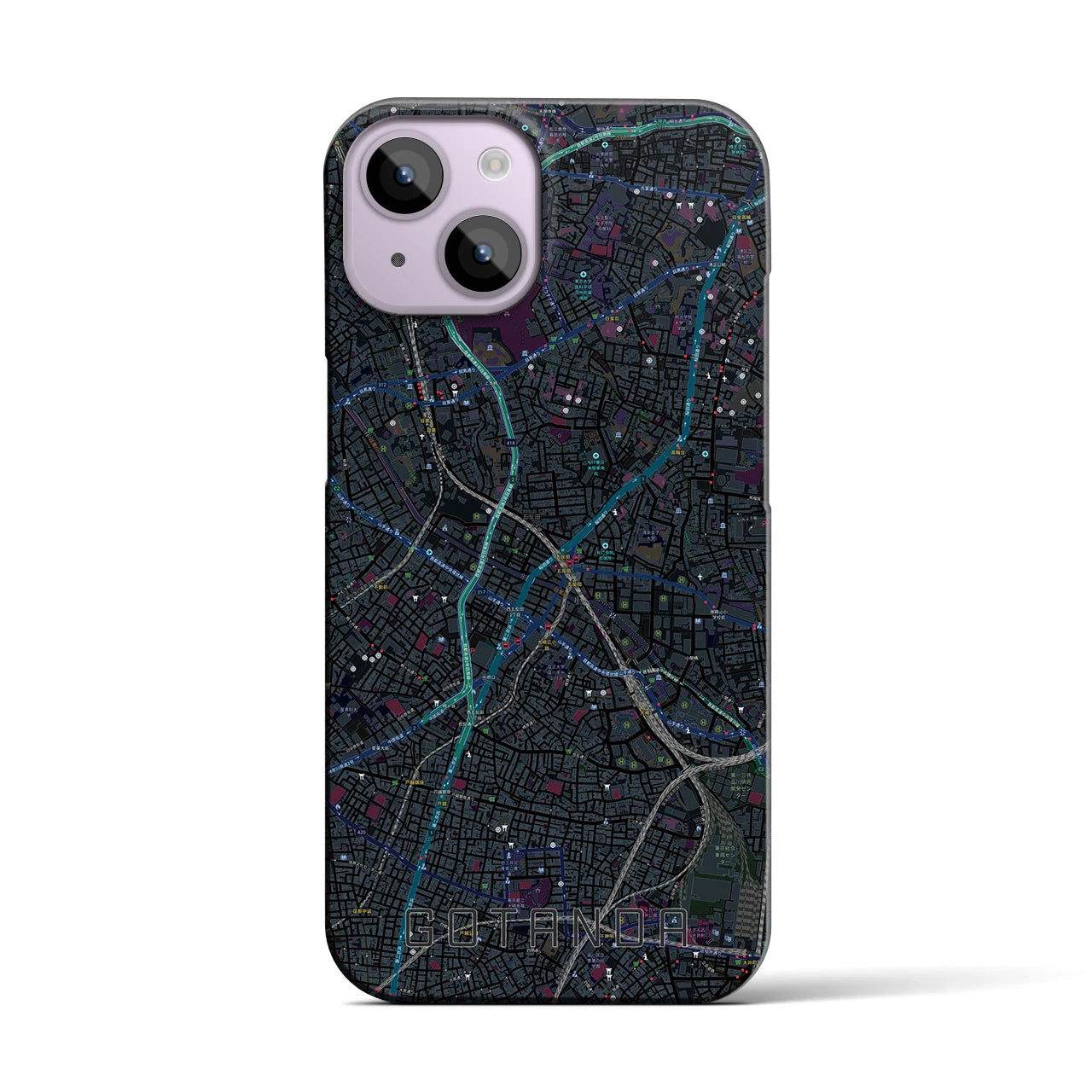 【五反田(東京都)】地図柄iPhoneケース(バックカバータイプ)