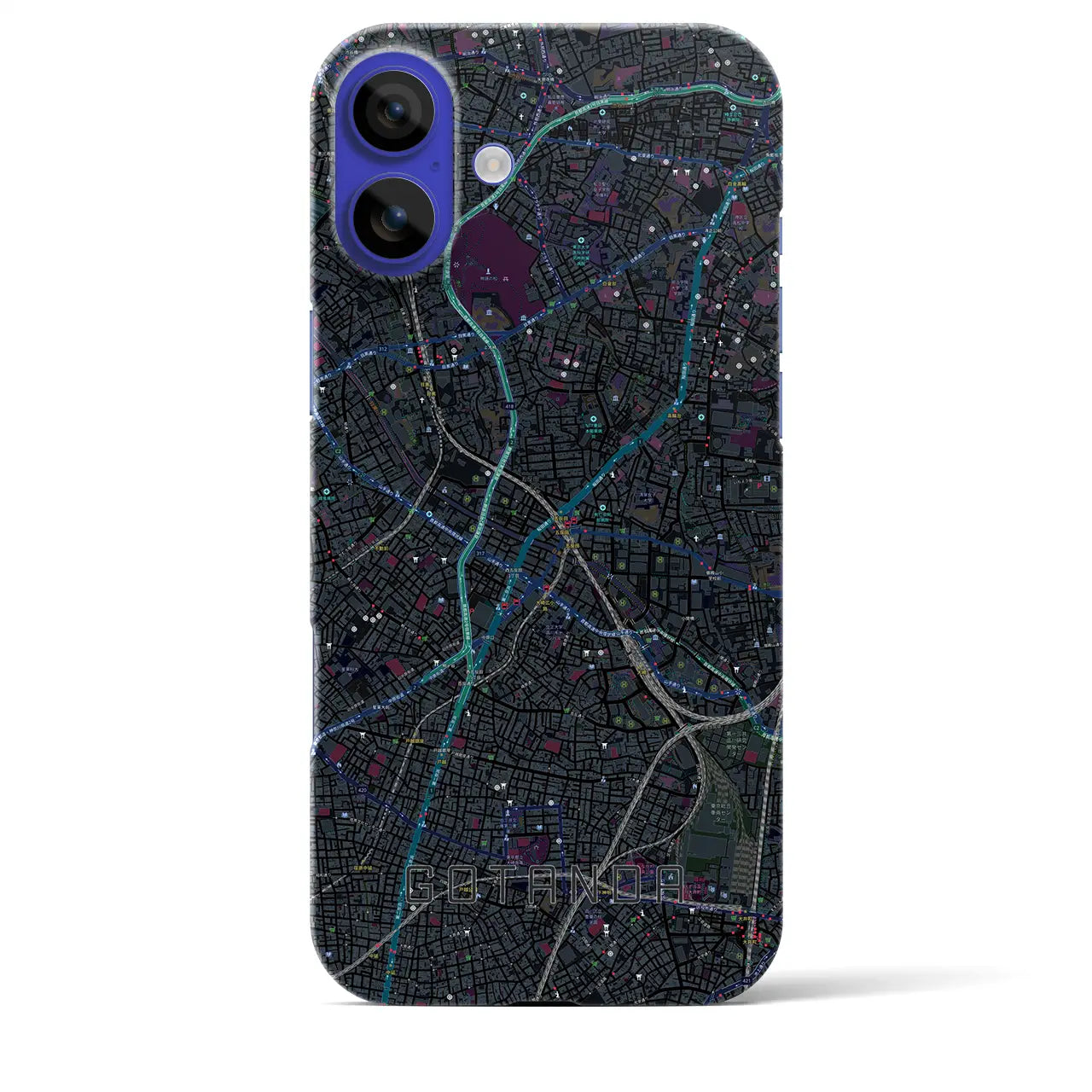 【五反田(東京都)】地図柄iPhoneケース(バックカバータイプ)