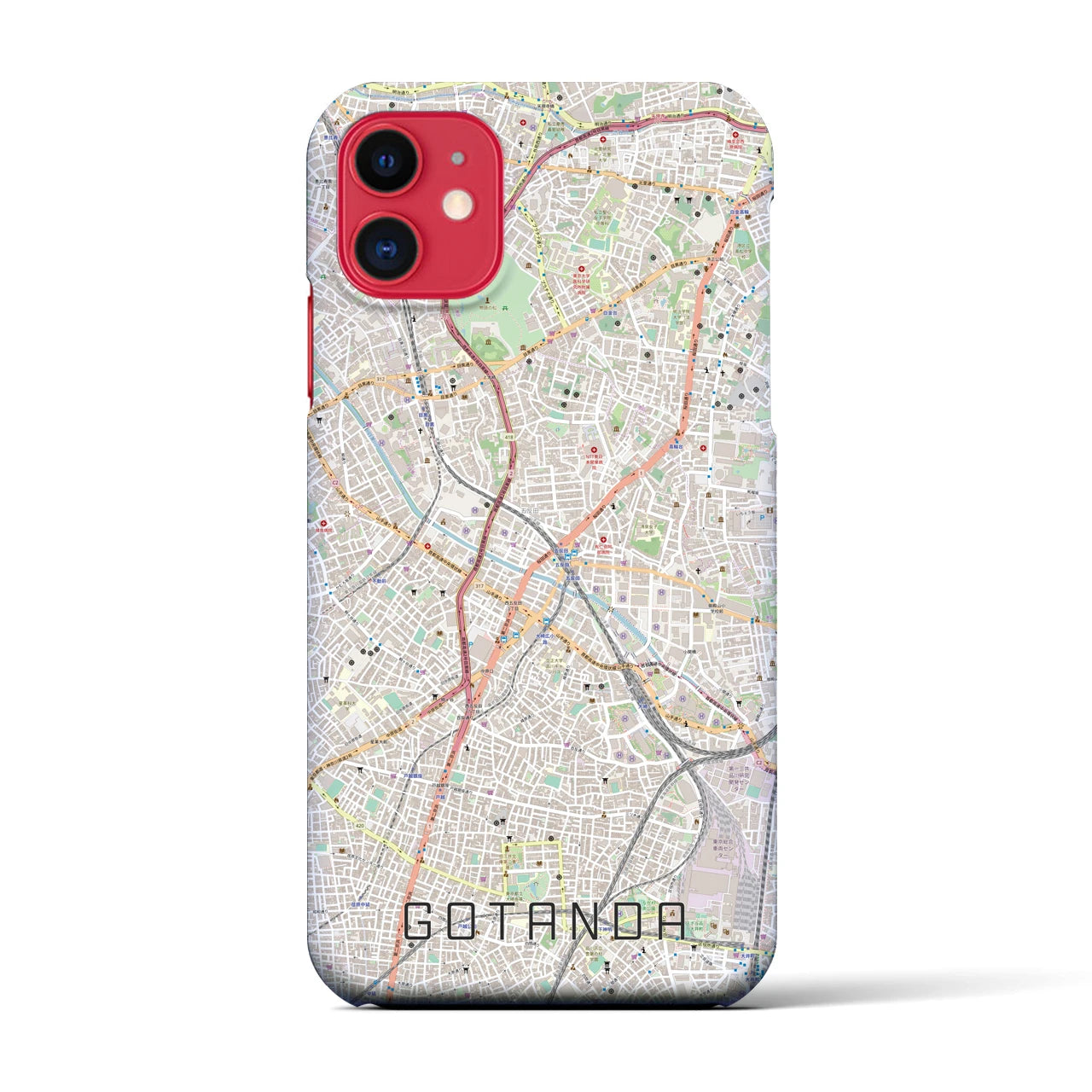 【五反田(東京都)】地図柄iPhoneケース(バックカバータイプ)