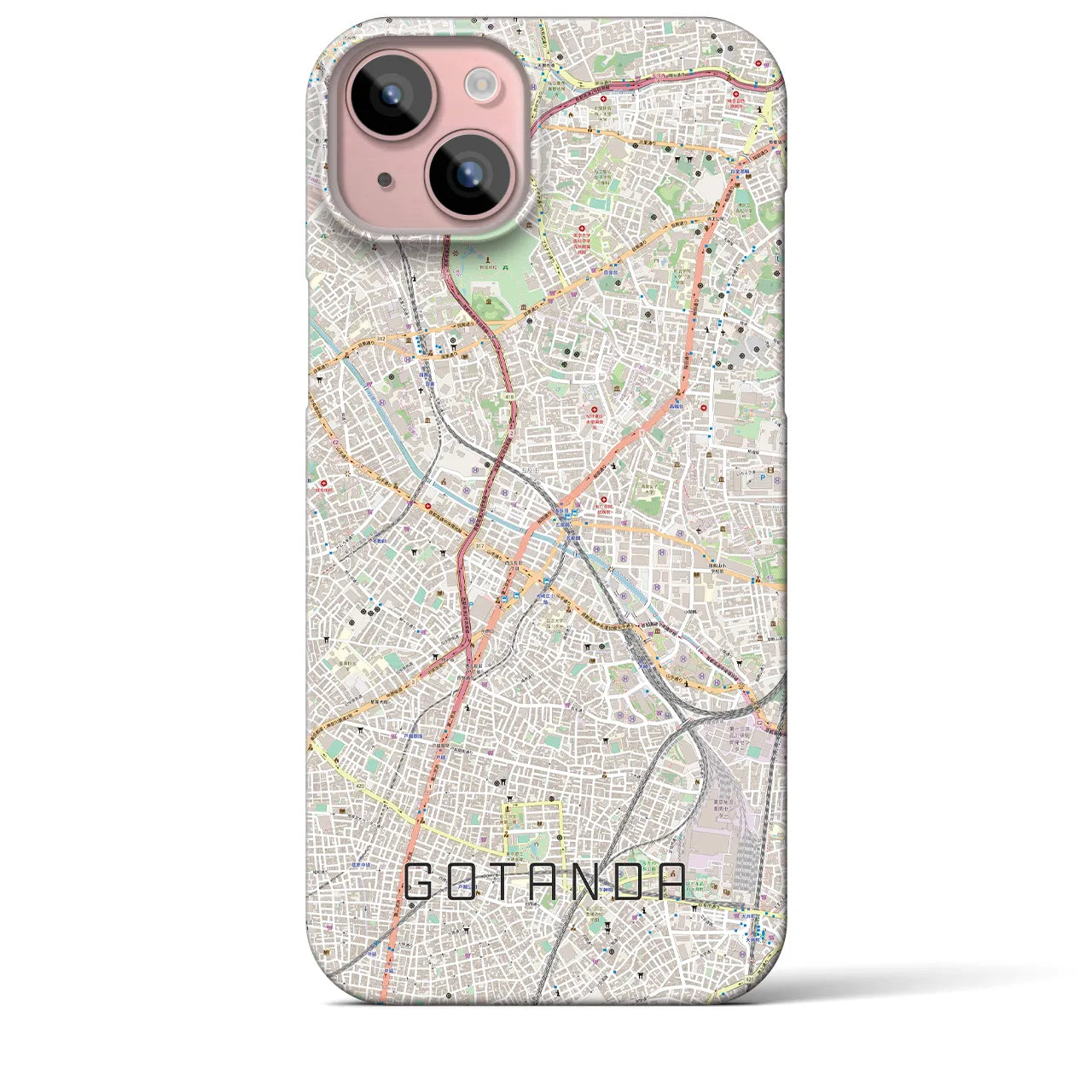 【五反田(東京都)】地図柄iPhoneケース(バックカバータイプ)