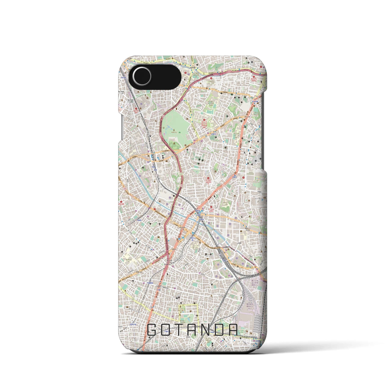 【五反田(東京都)】地図柄iPhoneケース(バックカバータイプ)