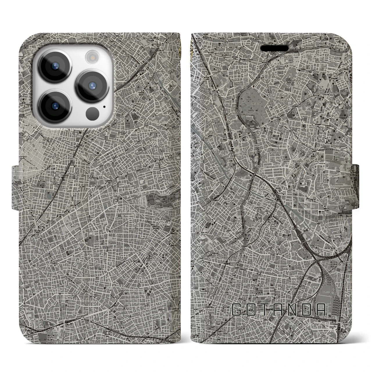 【五反田(東京都)】地図柄iPhoneケース(手帳タイプ)