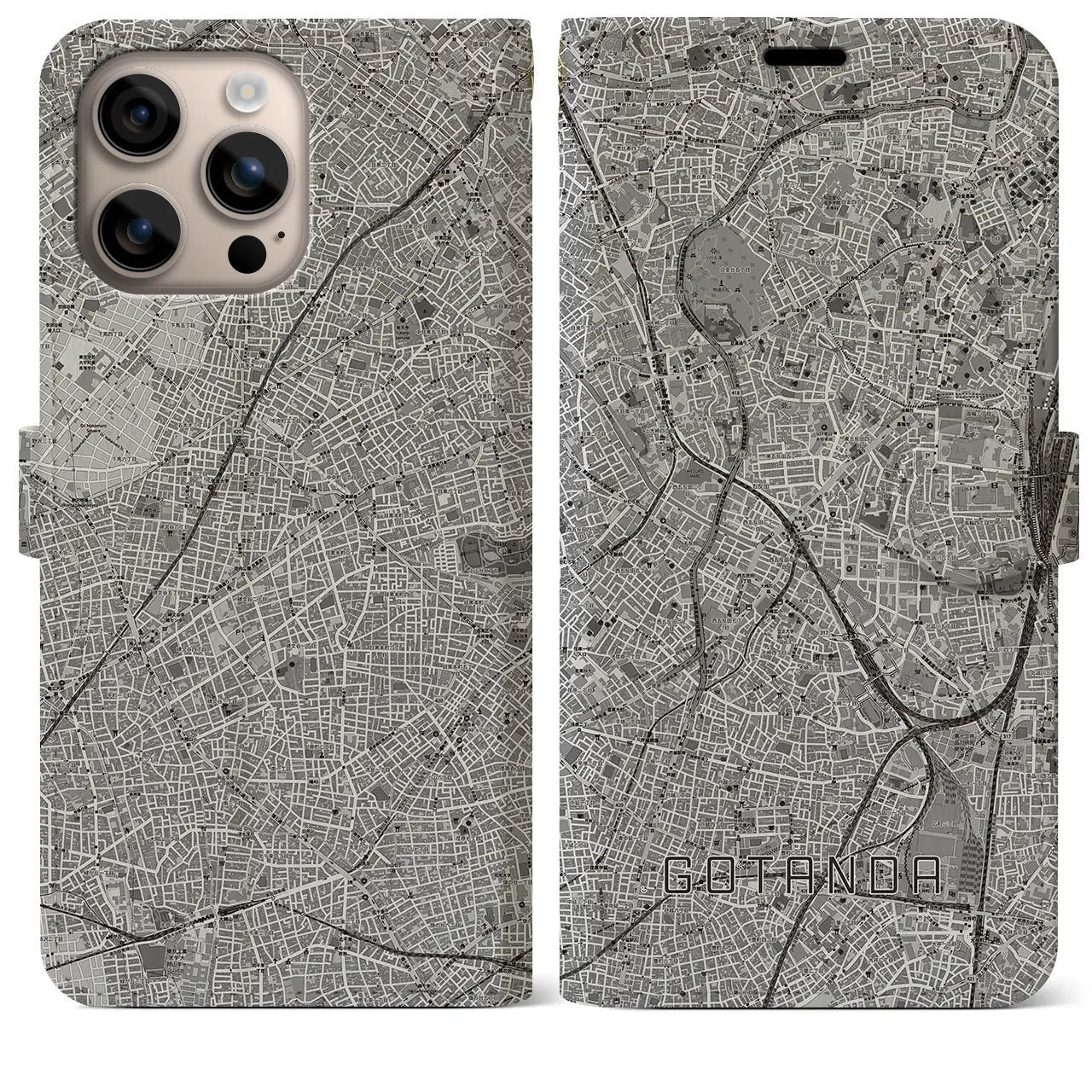 【五反田(東京都)】地図柄iPhoneケース(手帳タイプ)