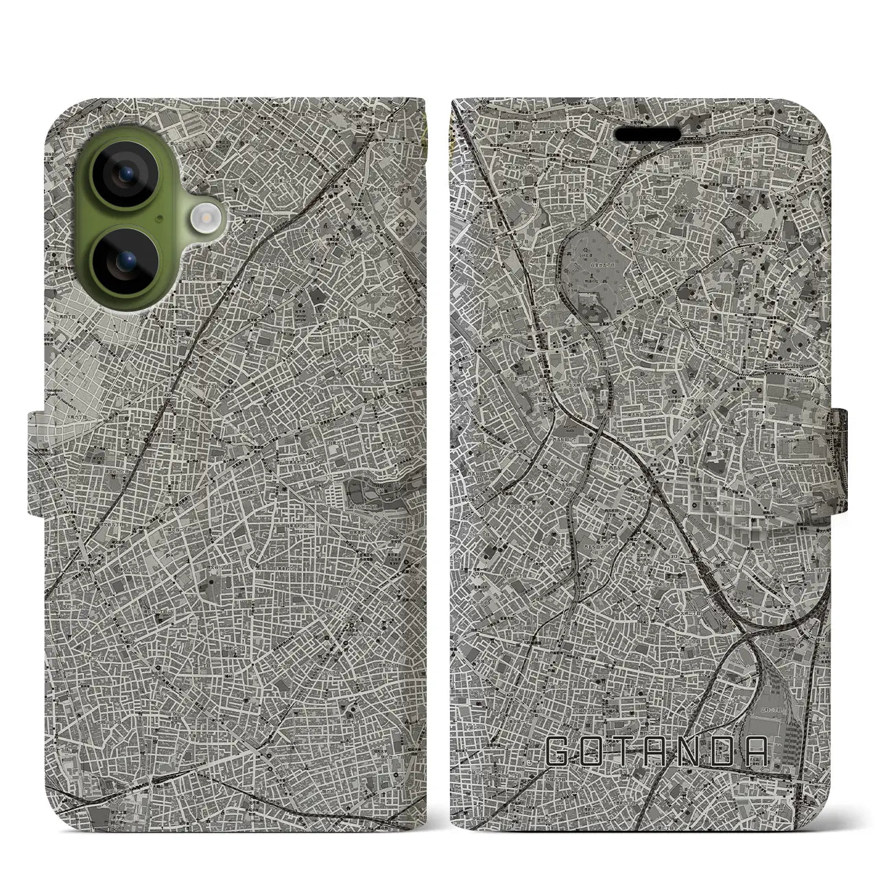 【五反田(東京都)】地図柄iPhoneケース(手帳タイプ)