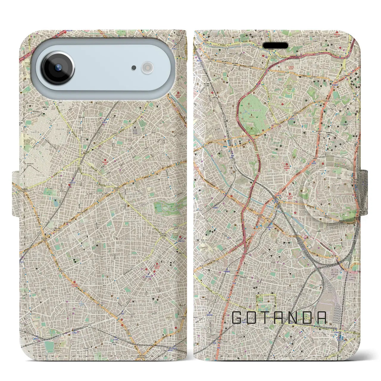 【五反田(東京都)】地図柄iPhoneケース(手帳タイプ)