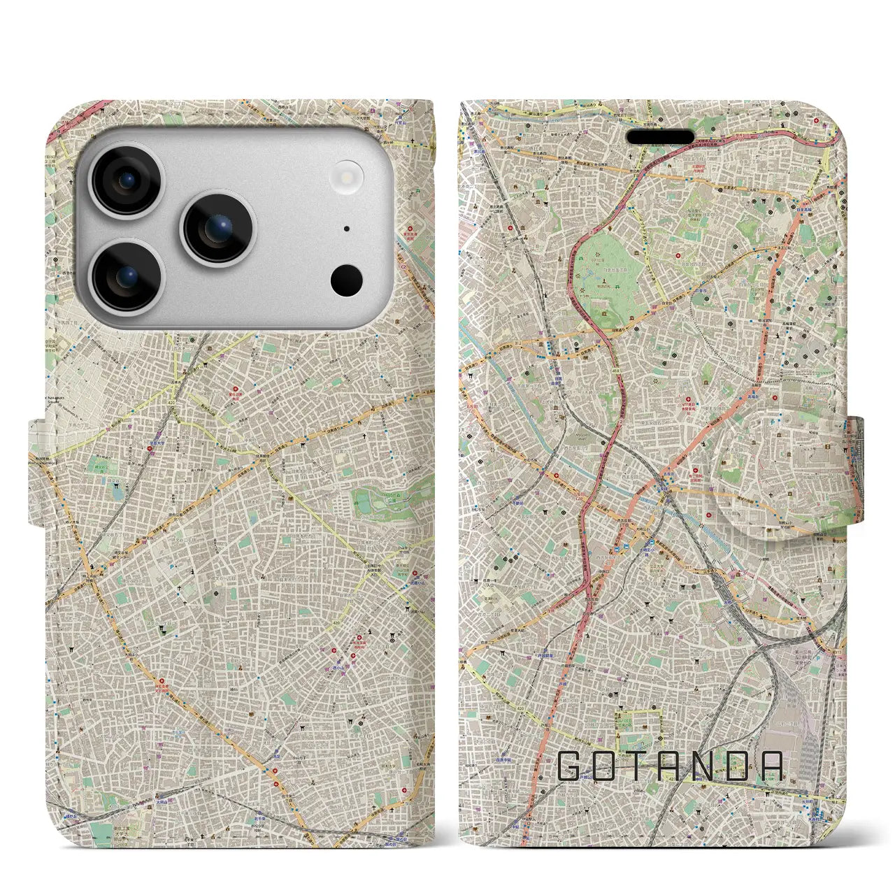 【五反田(東京都)】地図柄iPhoneケース(手帳タイプ)