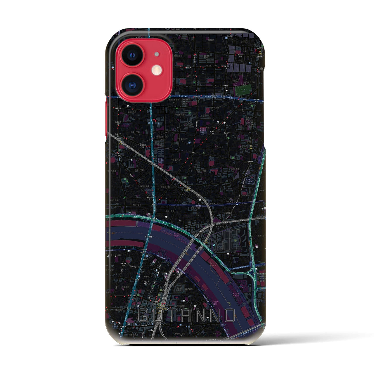【五反野(東京都)】地図柄iPhoneケース(バックカバータイプ)