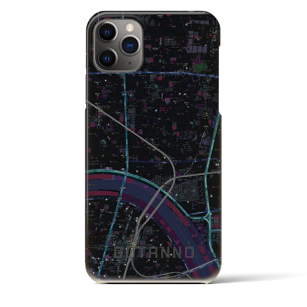 【五反野(東京都)】地図柄iPhoneケース(バックカバータイプ)