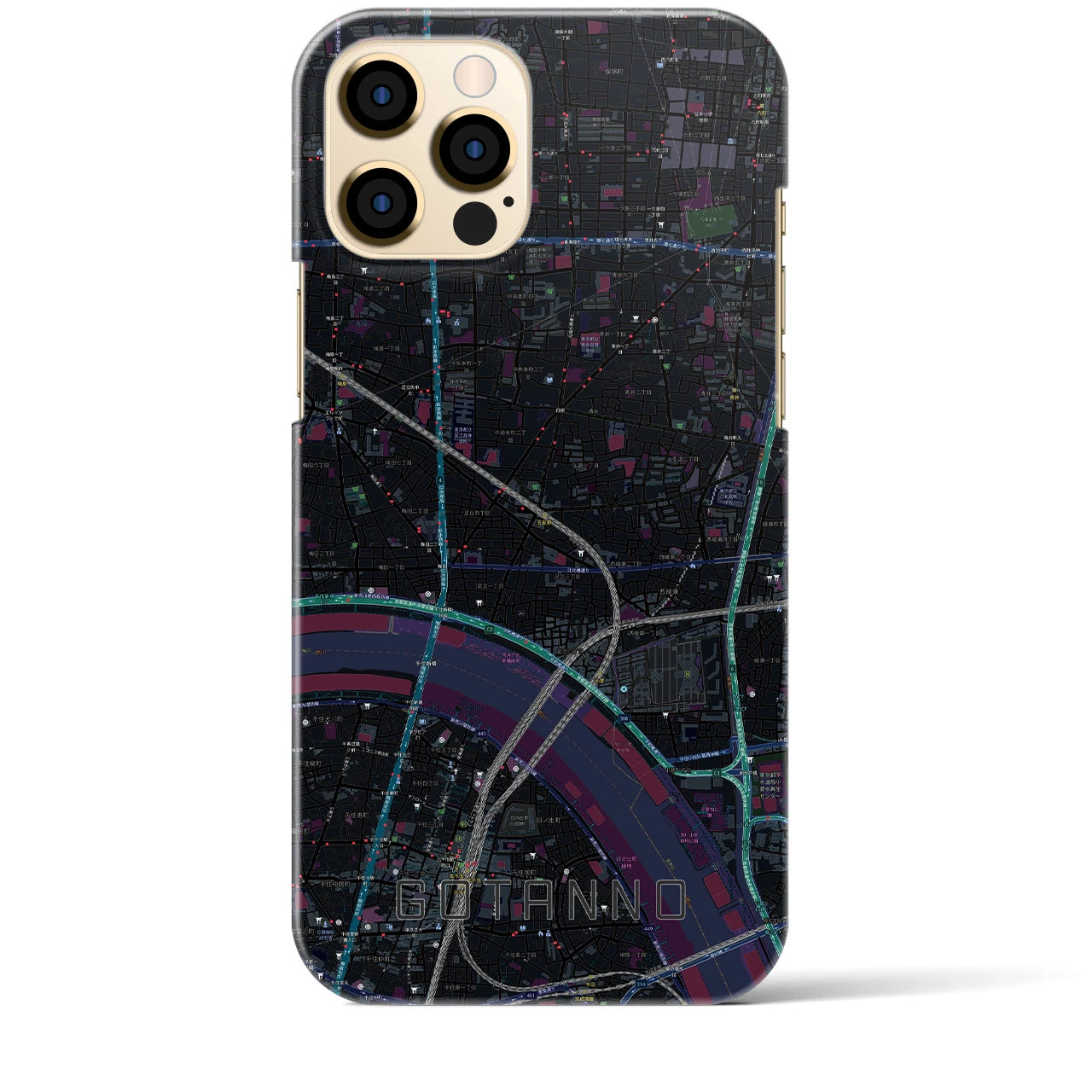 【五反野(東京都)】地図柄iPhoneケース(バックカバータイプ)