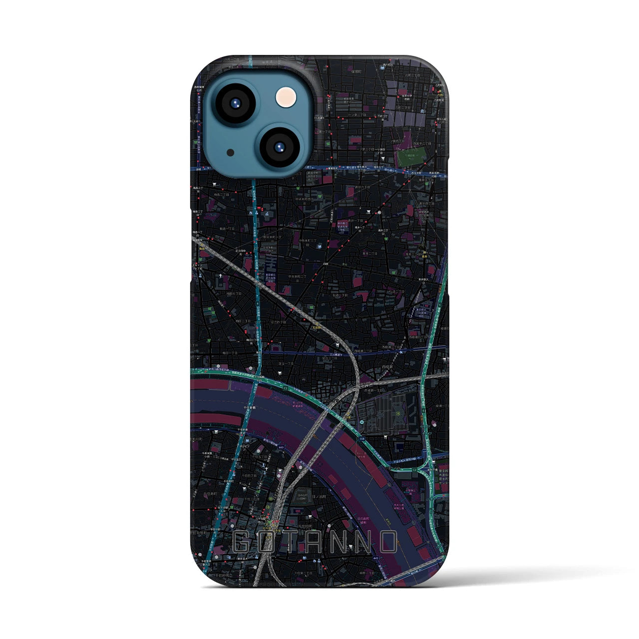 【五反野(東京都)】地図柄iPhoneケース(バックカバータイプ)