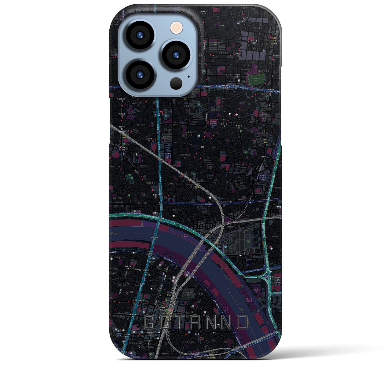 【五反野(東京都)】地図柄iPhoneケース(バックカバータイプ)