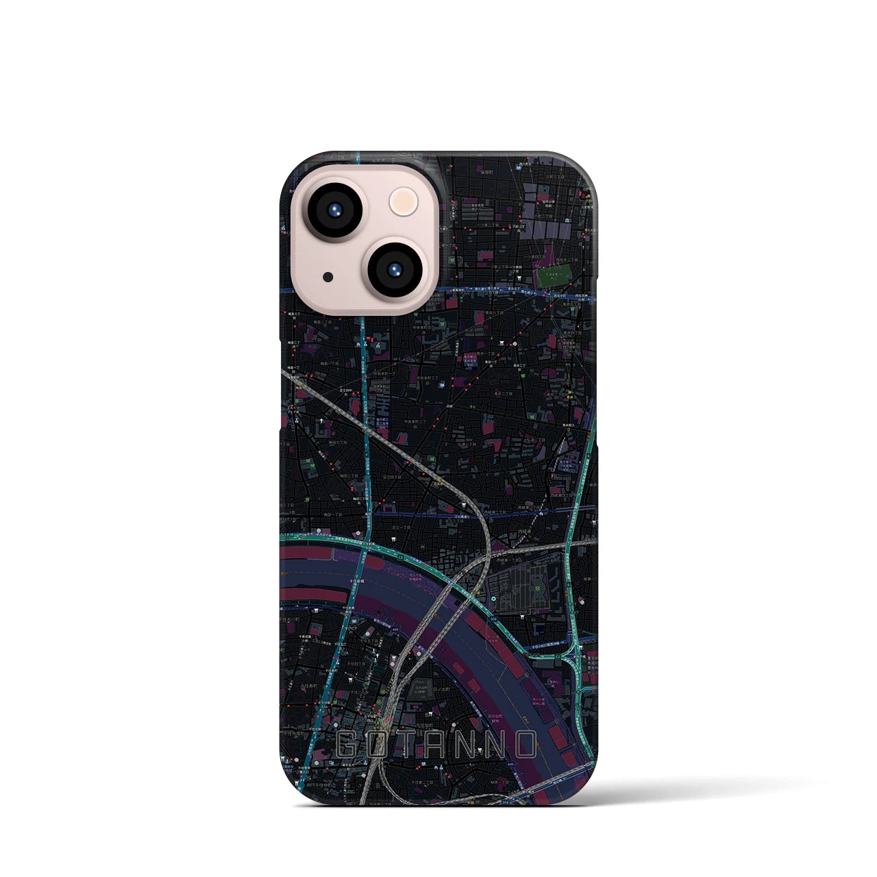 【五反野(東京都)】地図柄iPhoneケース(バックカバータイプ)