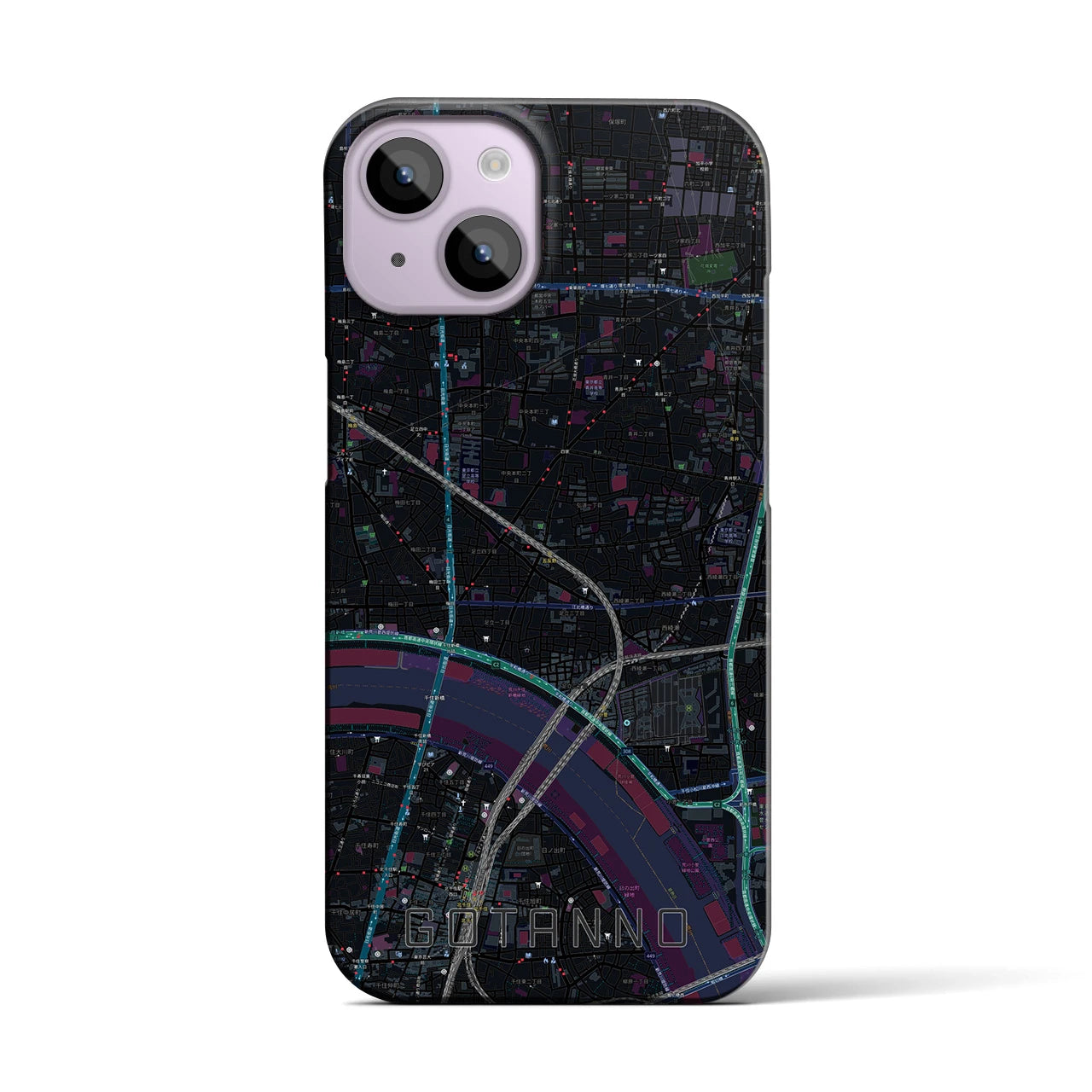 【五反野(東京都)】地図柄iPhoneケース(バックカバータイプ)