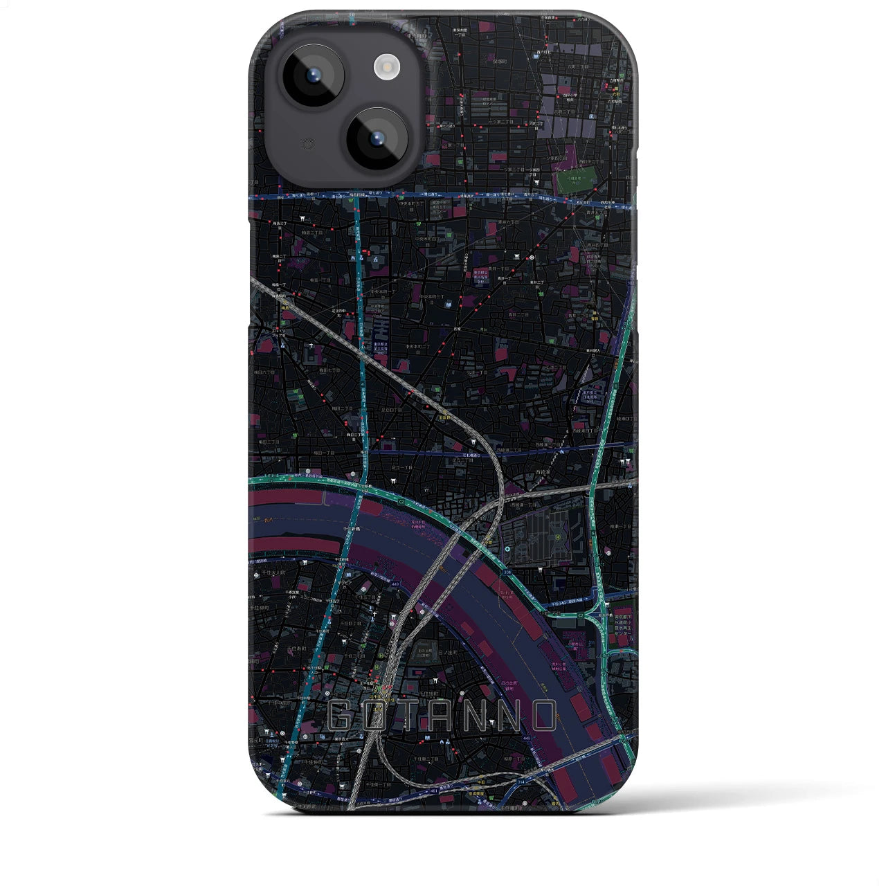 【五反野(東京都)】地図柄iPhoneケース(バックカバータイプ)