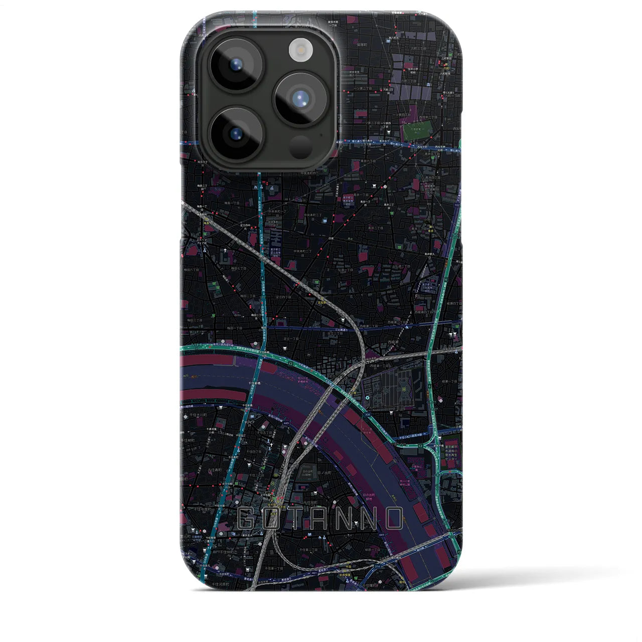 【五反野(東京都)】地図柄iPhoneケース(バックカバータイプ)