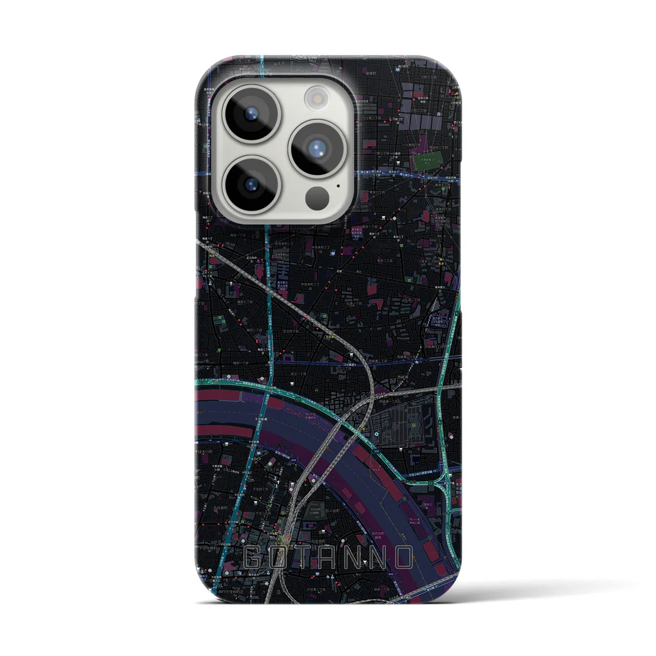 【五反野(東京都)】地図柄iPhoneケース(バックカバータイプ)