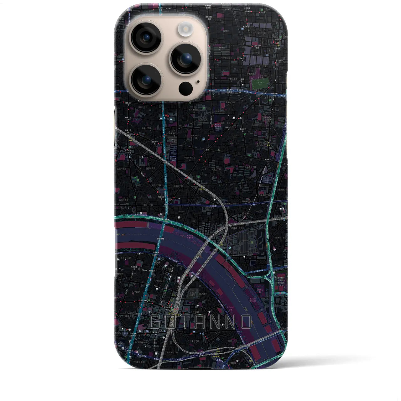 【五反野(東京都)】地図柄iPhoneケース(バックカバータイプ)