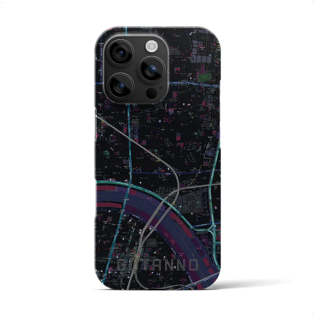 【五反野(東京都)】地図柄iPhoneケース(バックカバータイプ)