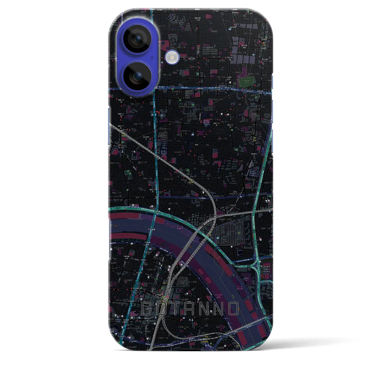 【五反野(東京都)】地図柄iPhoneケース(バックカバータイプ)