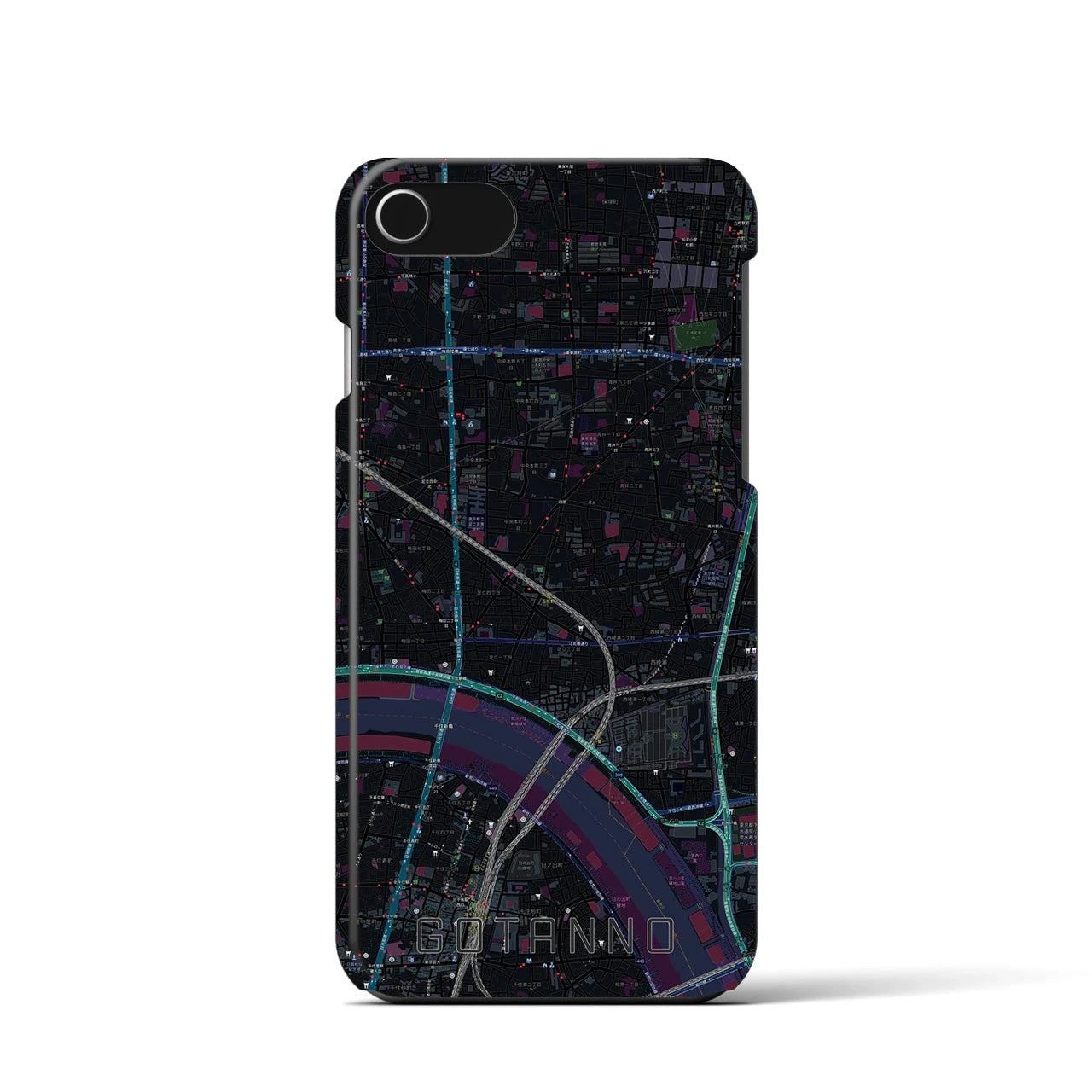 【五反野(東京都)】地図柄iPhoneケース(バックカバータイプ)