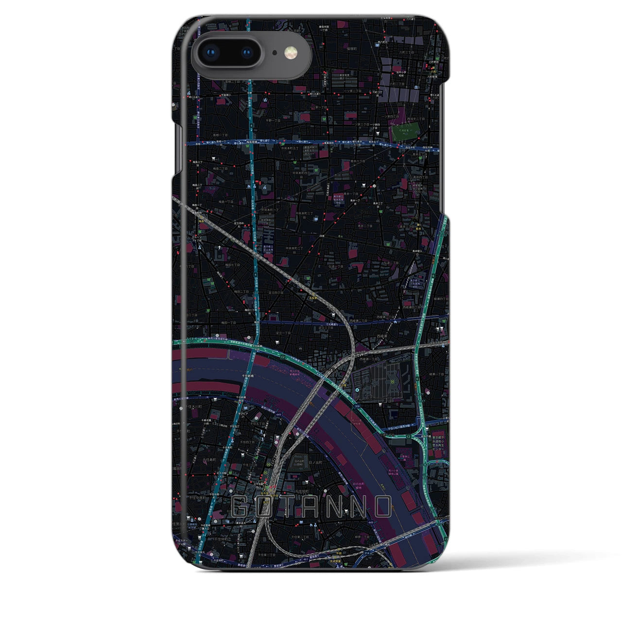 【五反野(東京都)】地図柄iPhoneケース(バックカバータイプ)