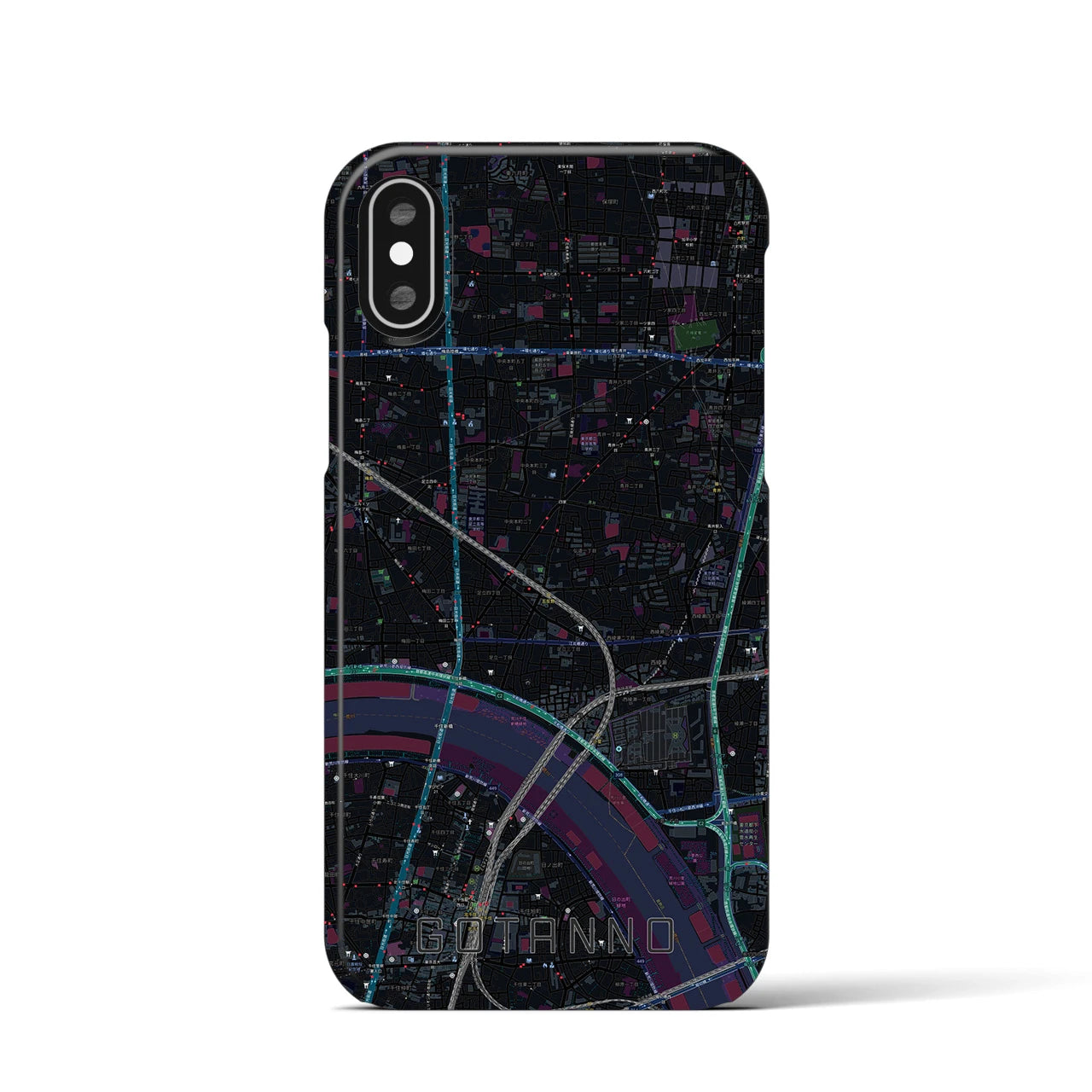 【五反野(東京都)】地図柄iPhoneケース(バックカバータイプ)