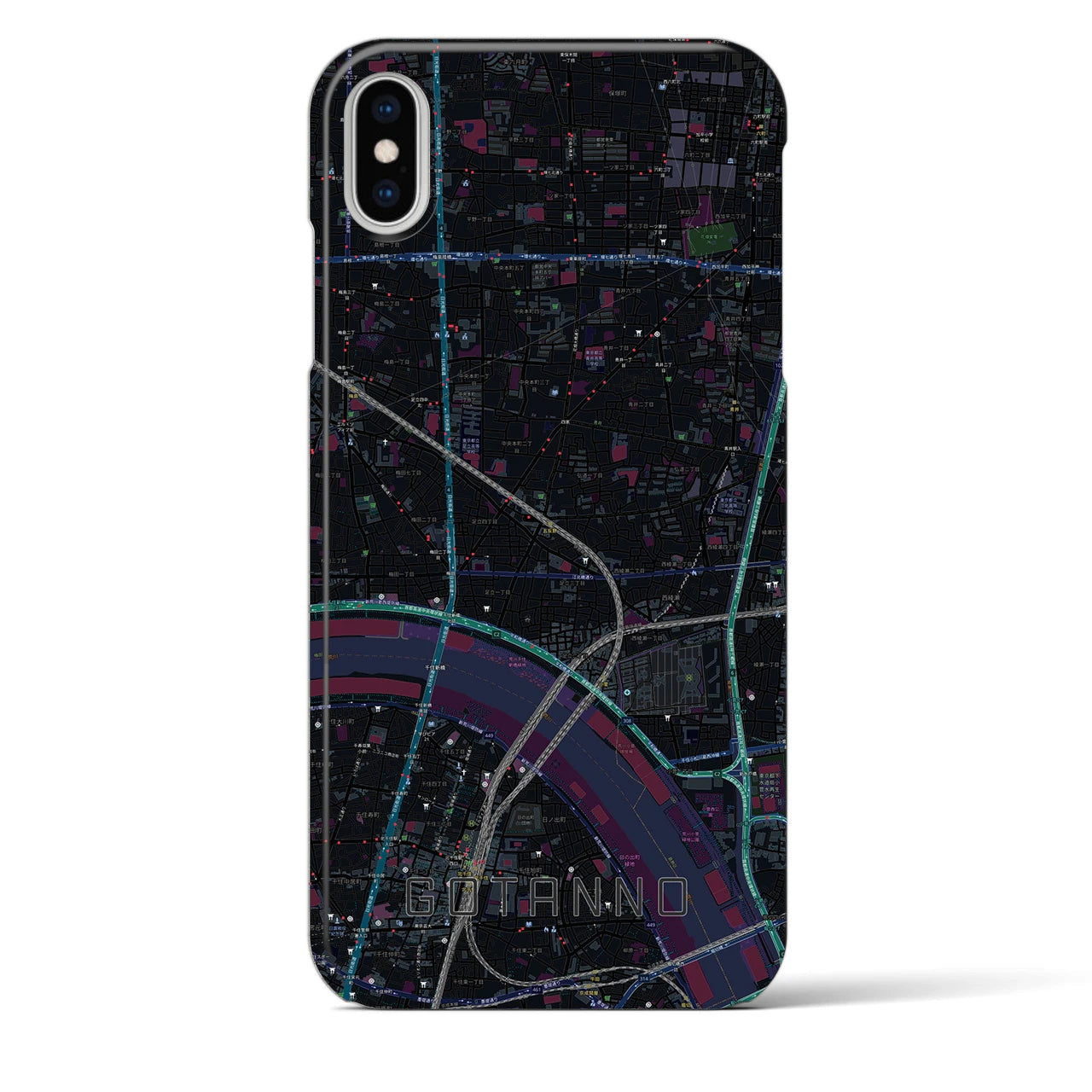 【五反野(東京都)】地図柄iPhoneケース(バックカバータイプ)