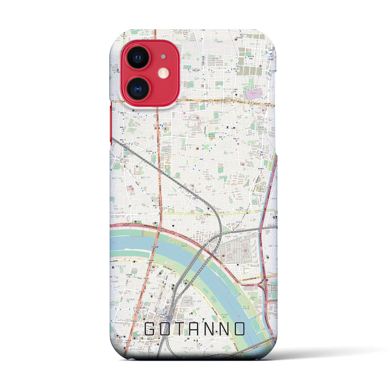 【五反野(東京都)】地図柄iPhoneケース(バックカバータイプ)