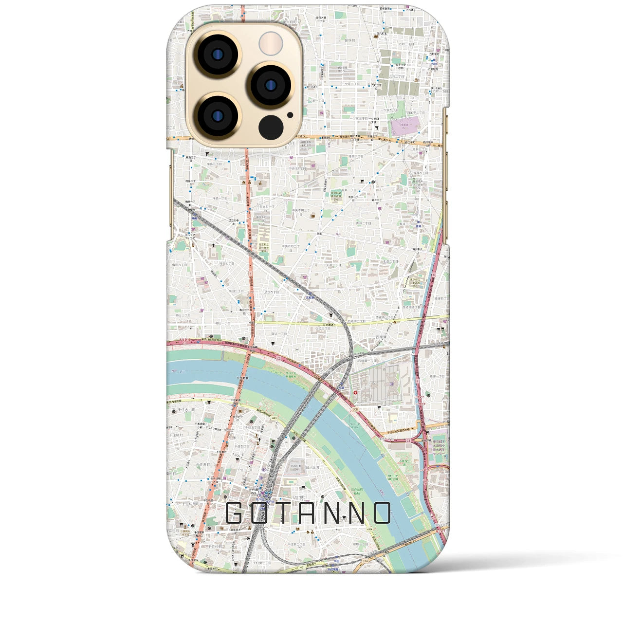【五反野(東京都)】地図柄iPhoneケース(バックカバータイプ)