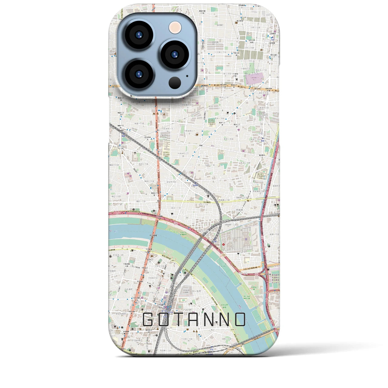 【五反野(東京都)】地図柄iPhoneケース(バックカバータイプ)