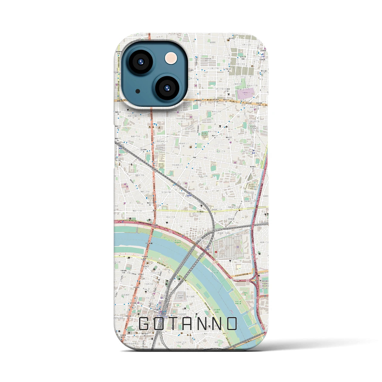 【五反野(東京都)】地図柄iPhoneケース(バックカバータイプ)