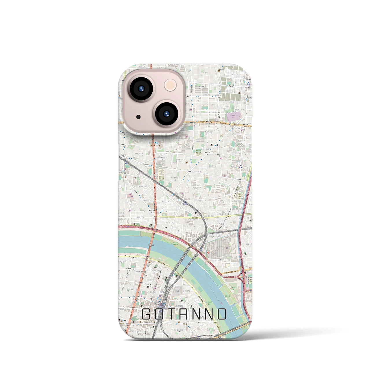 【五反野(東京都)】地図柄iPhoneケース(バックカバータイプ)