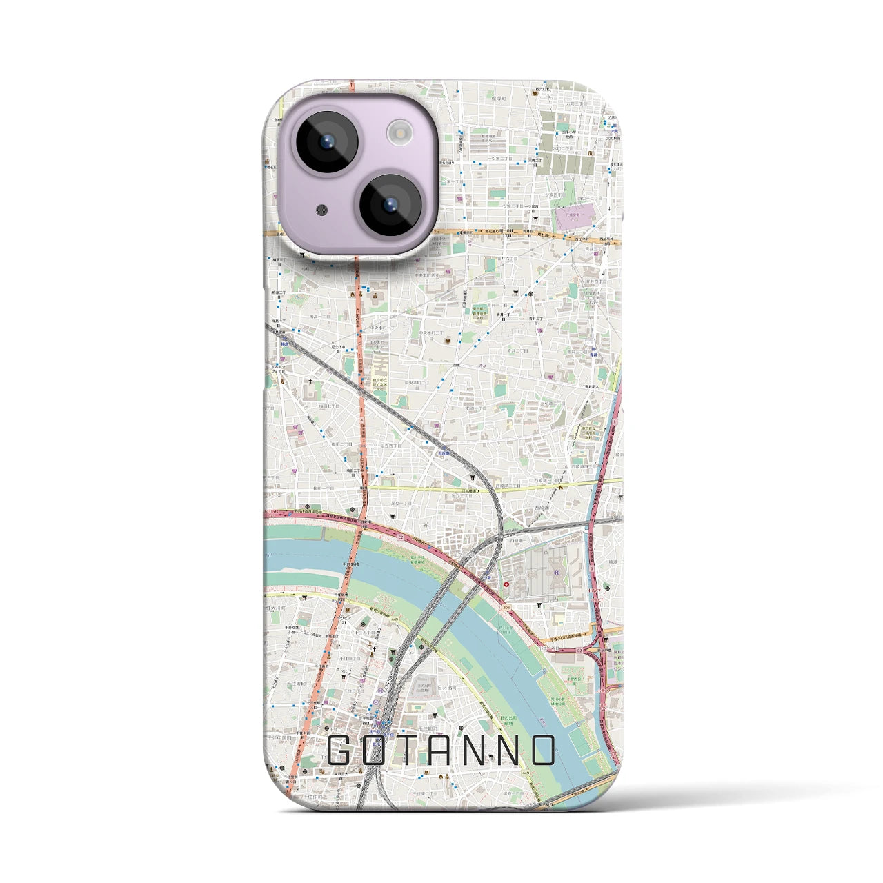 【五反野(東京都)】地図柄iPhoneケース(バックカバータイプ)