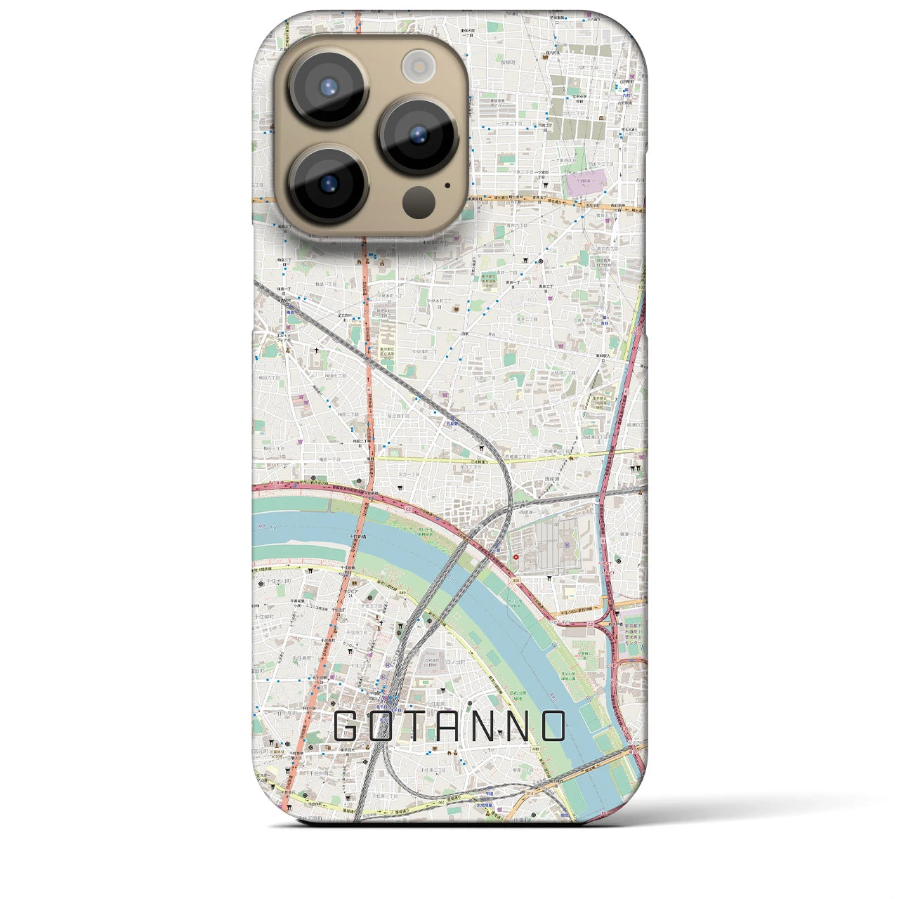 【五反野(東京都)】地図柄iPhoneケース(バックカバータイプ)