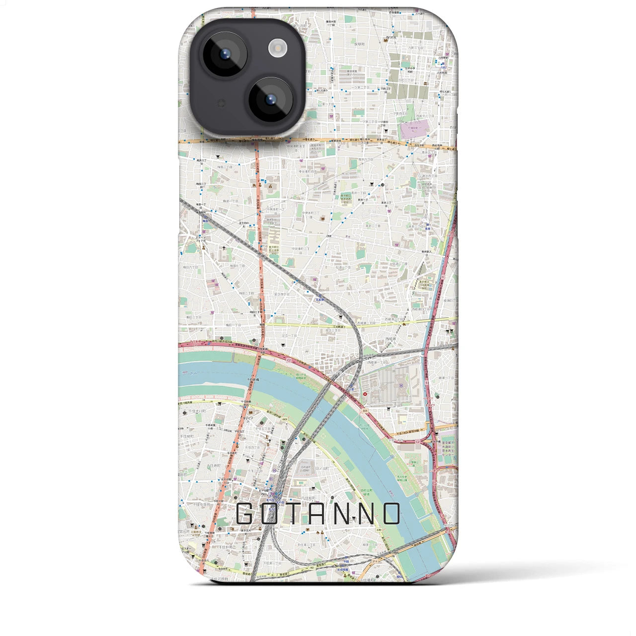 【五反野(東京都)】地図柄iPhoneケース(バックカバータイプ)