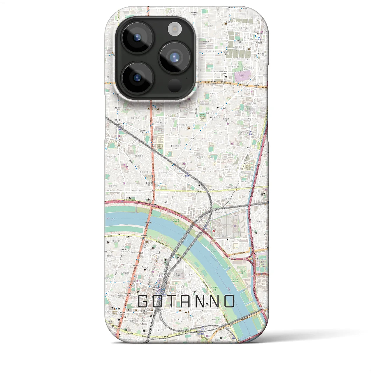【五反野(東京都)】地図柄iPhoneケース(バックカバータイプ)