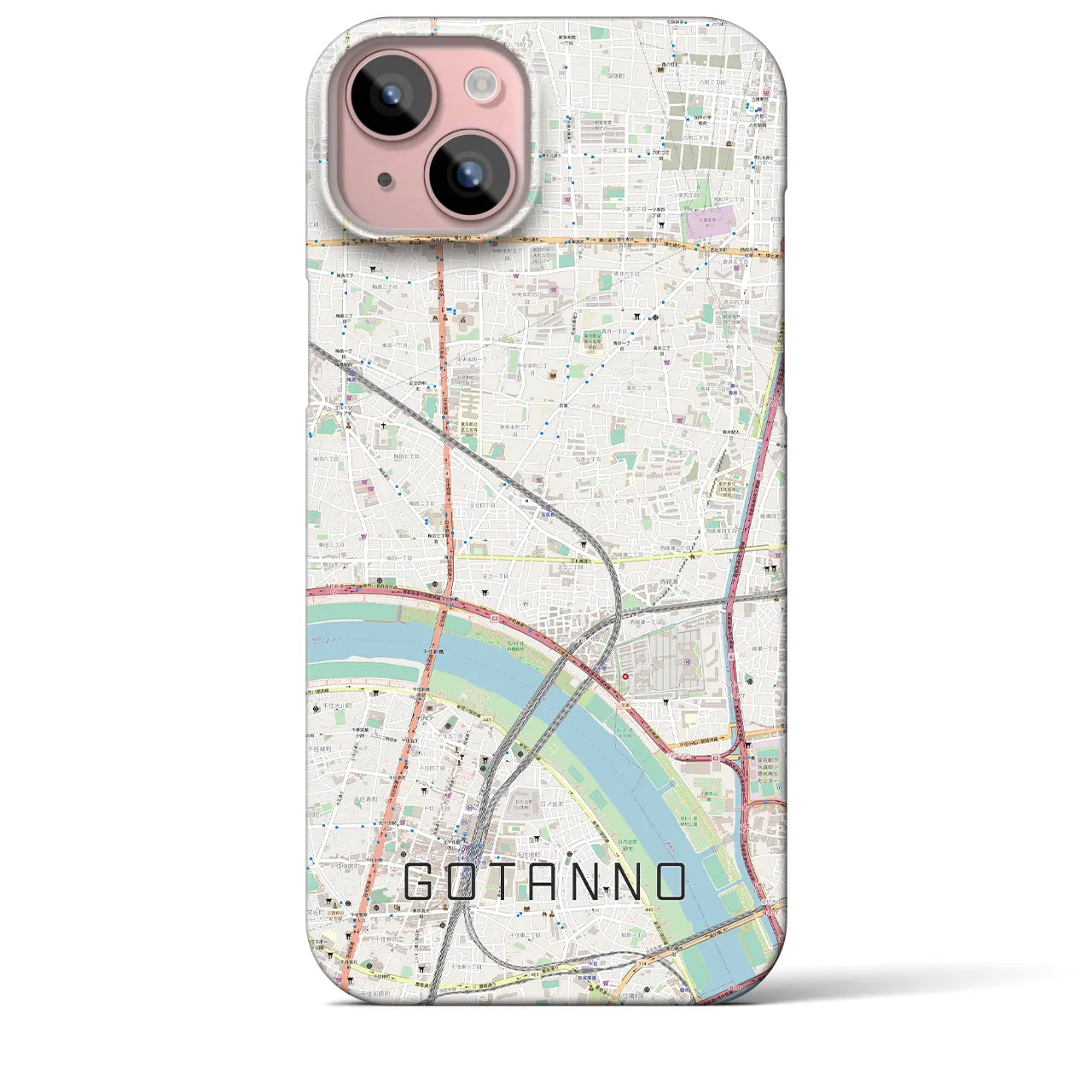 【五反野(東京都)】地図柄iPhoneケース(バックカバータイプ)