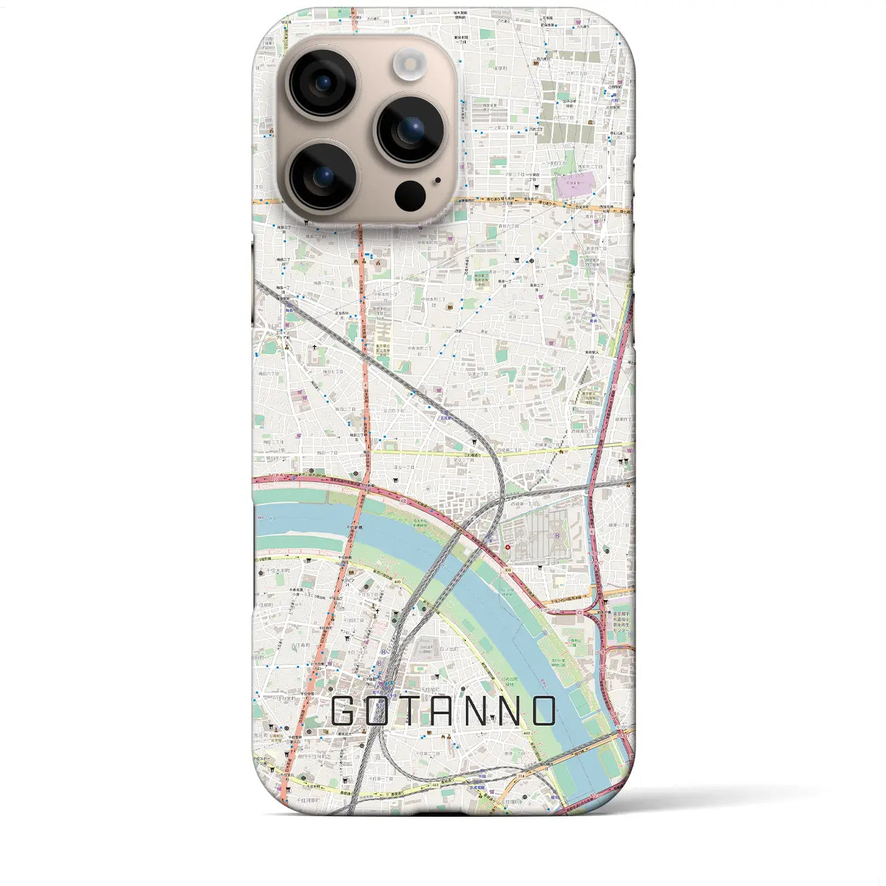 【五反野(東京都)】地図柄iPhoneケース(バックカバータイプ)