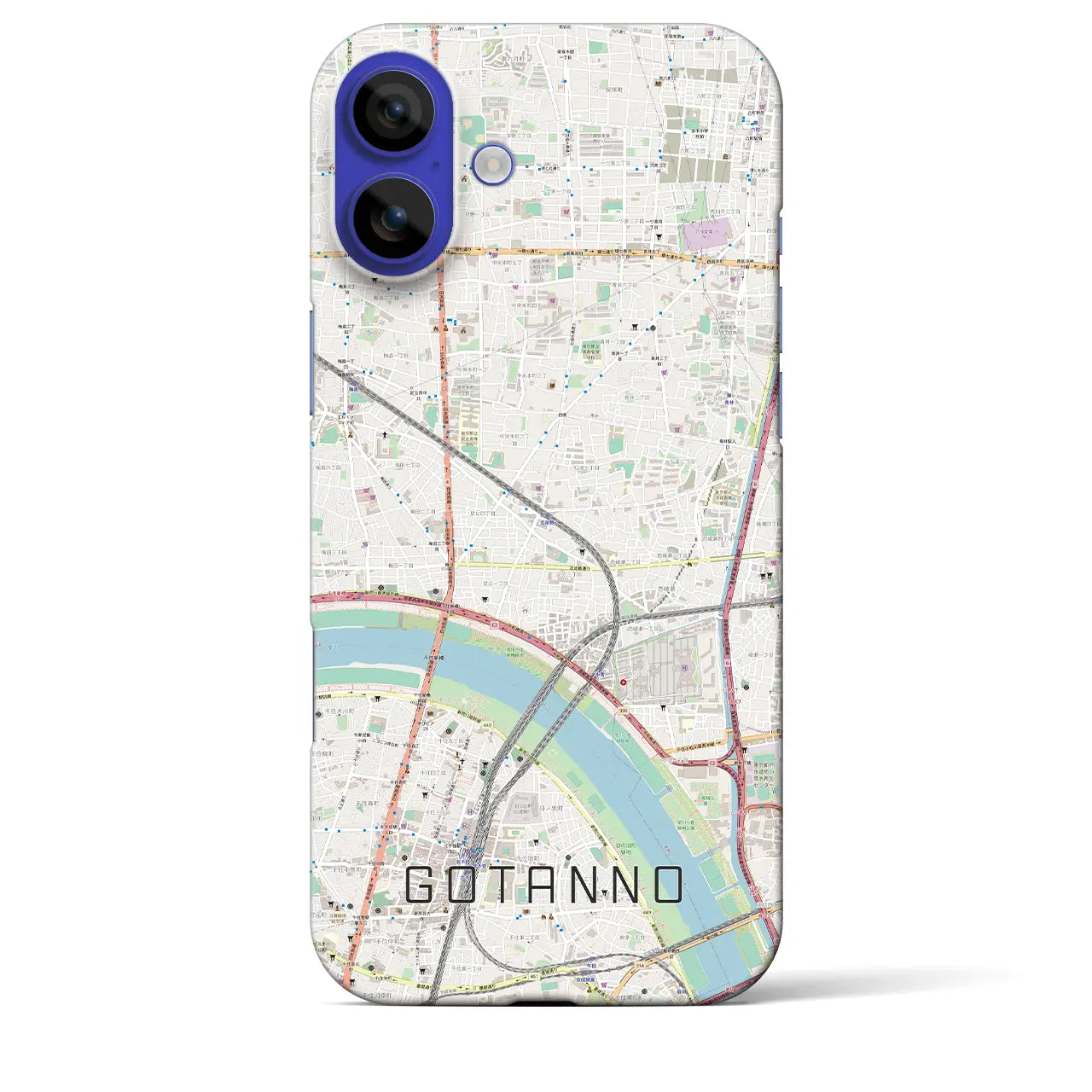 【五反野(東京都)】地図柄iPhoneケース(バックカバータイプ)