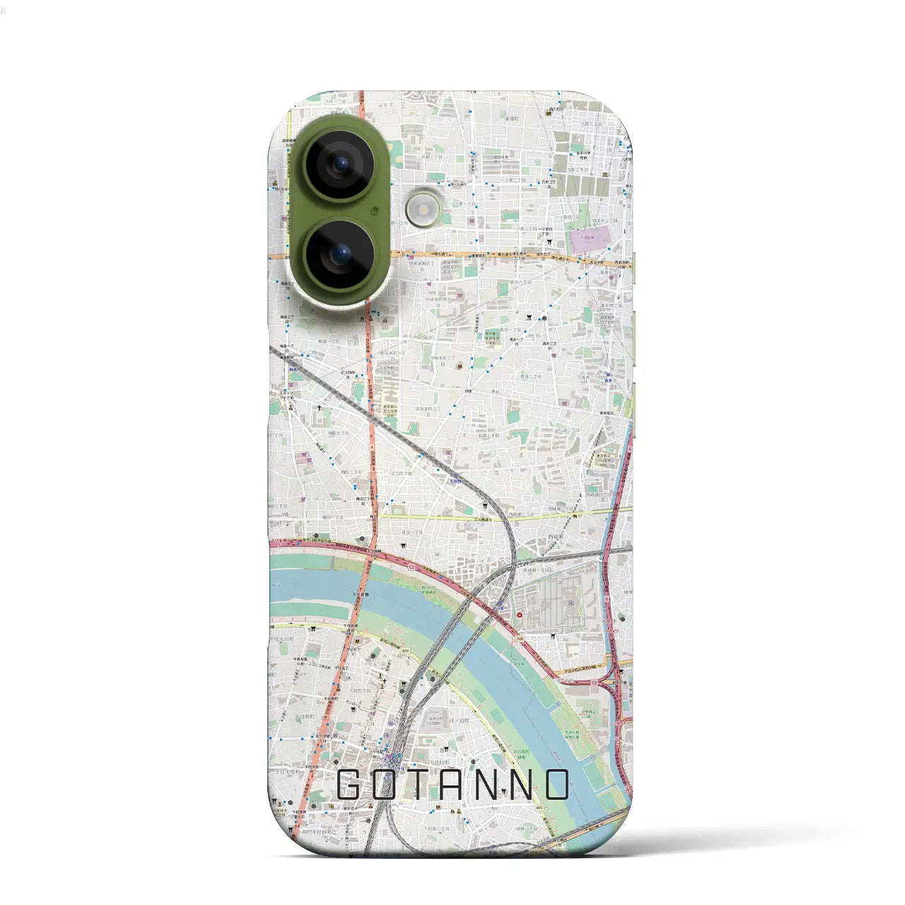 【五反野(東京都)】地図柄iPhoneケース(バックカバータイプ)