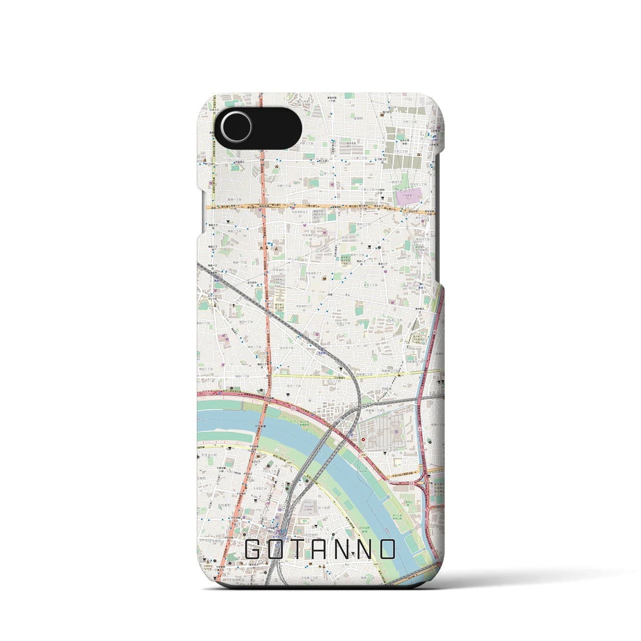 【五反野(東京都)】地図柄iPhoneケース(バックカバータイプ)