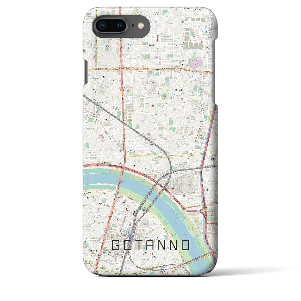 【五反野(東京都)】地図柄iPhoneケース(バックカバータイプ)