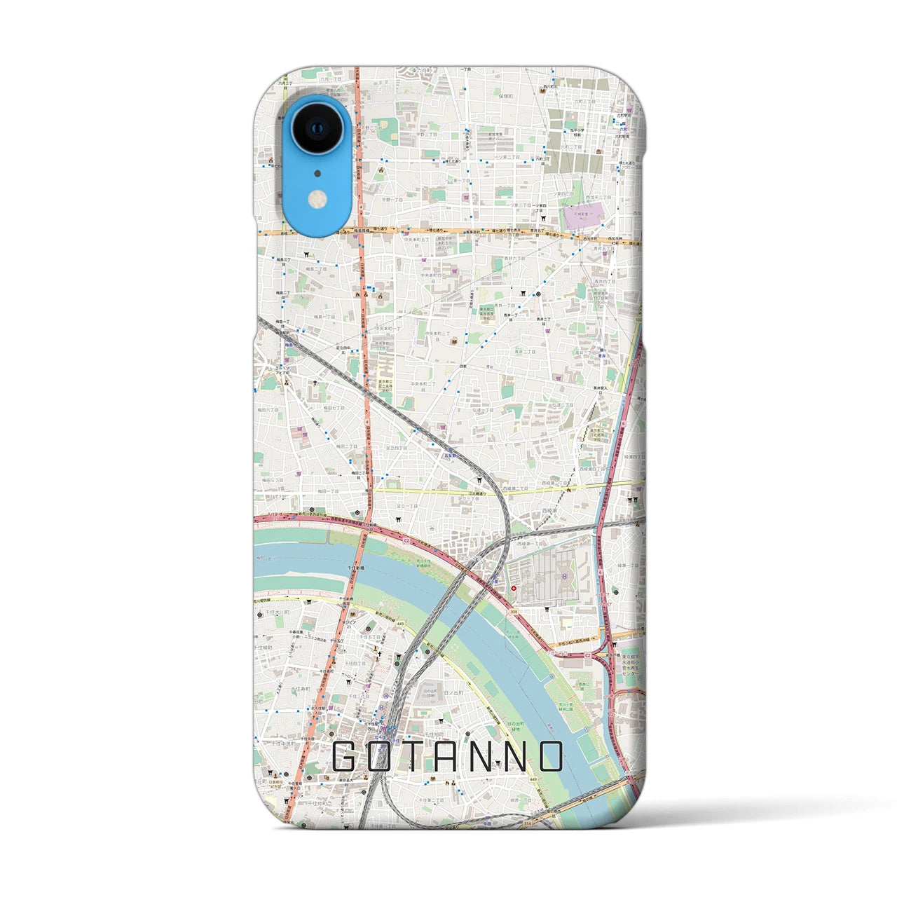 【五反野(東京都)】地図柄iPhoneケース(バックカバータイプ)