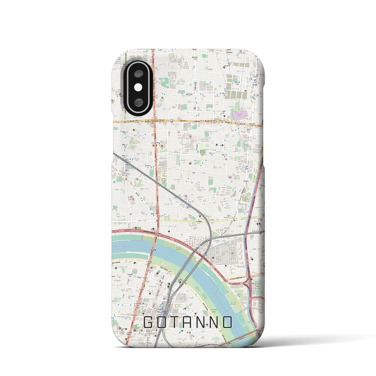 【五反野(東京都)】地図柄iPhoneケース(バックカバータイプ)