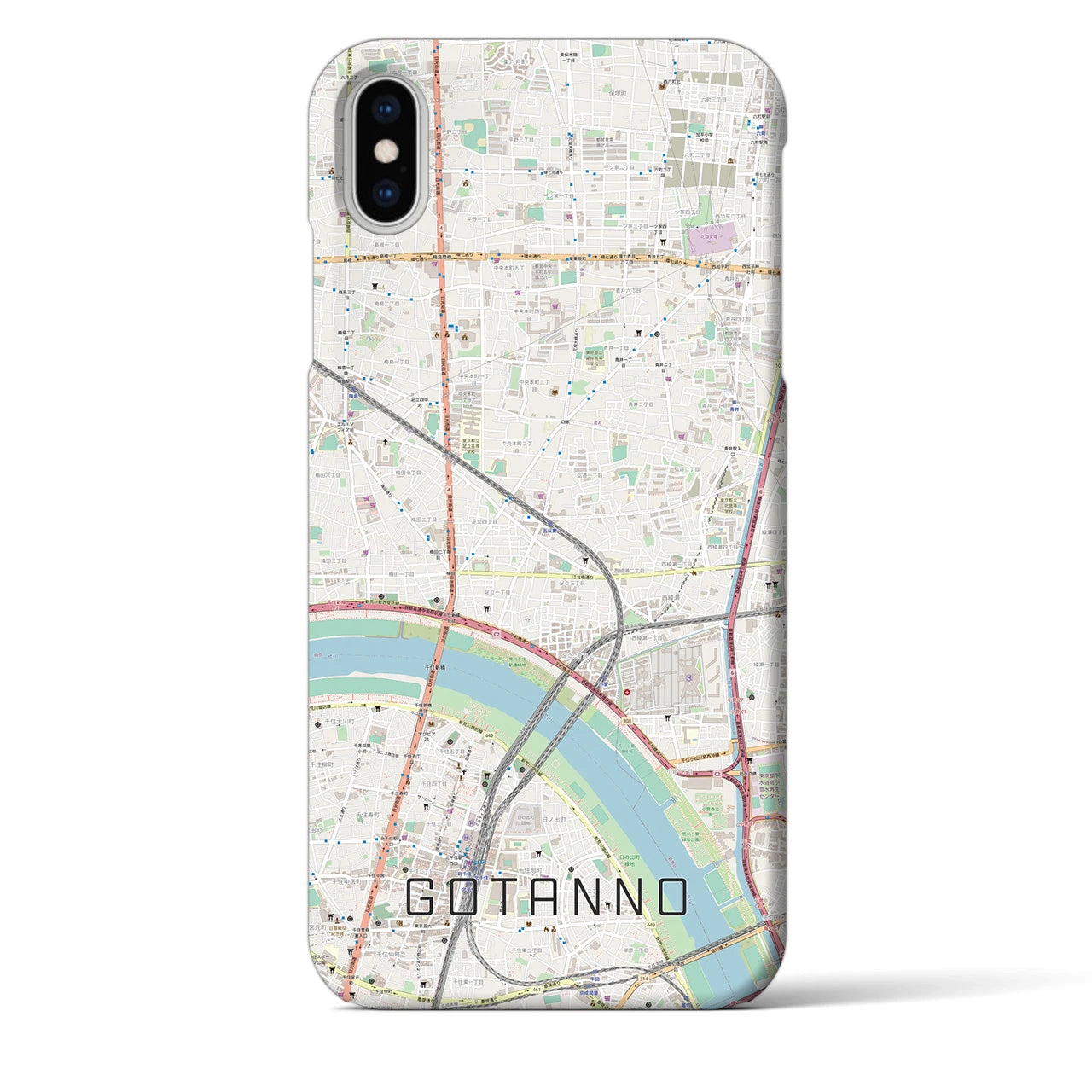 【五反野(東京都)】地図柄iPhoneケース(バックカバータイプ)