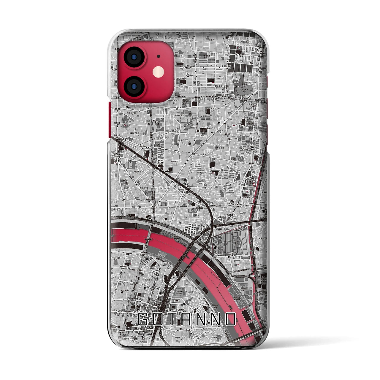 【五反野(東京都)】地図柄iPhoneケース(クリアタイプ)