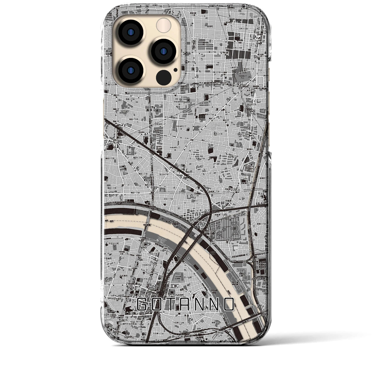 【五反野(東京都)】地図柄iPhoneケース(クリアタイプ)