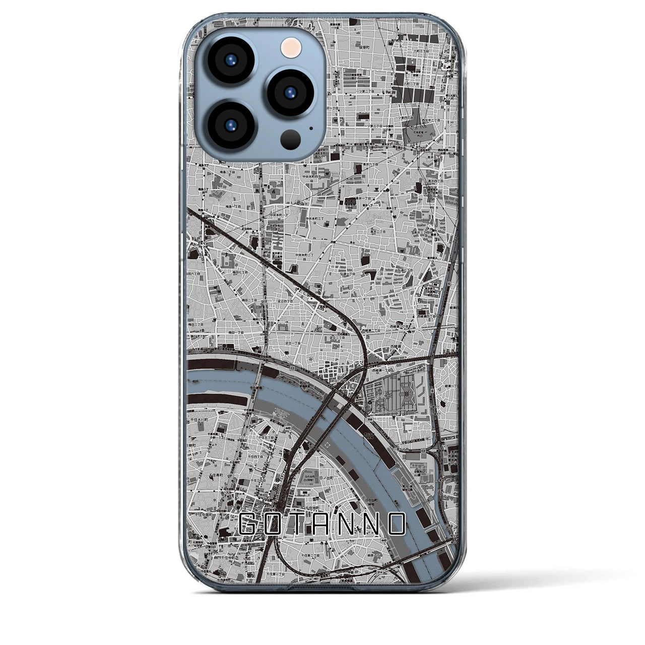 【五反野(東京都)】地図柄iPhoneケース(クリアタイプ)