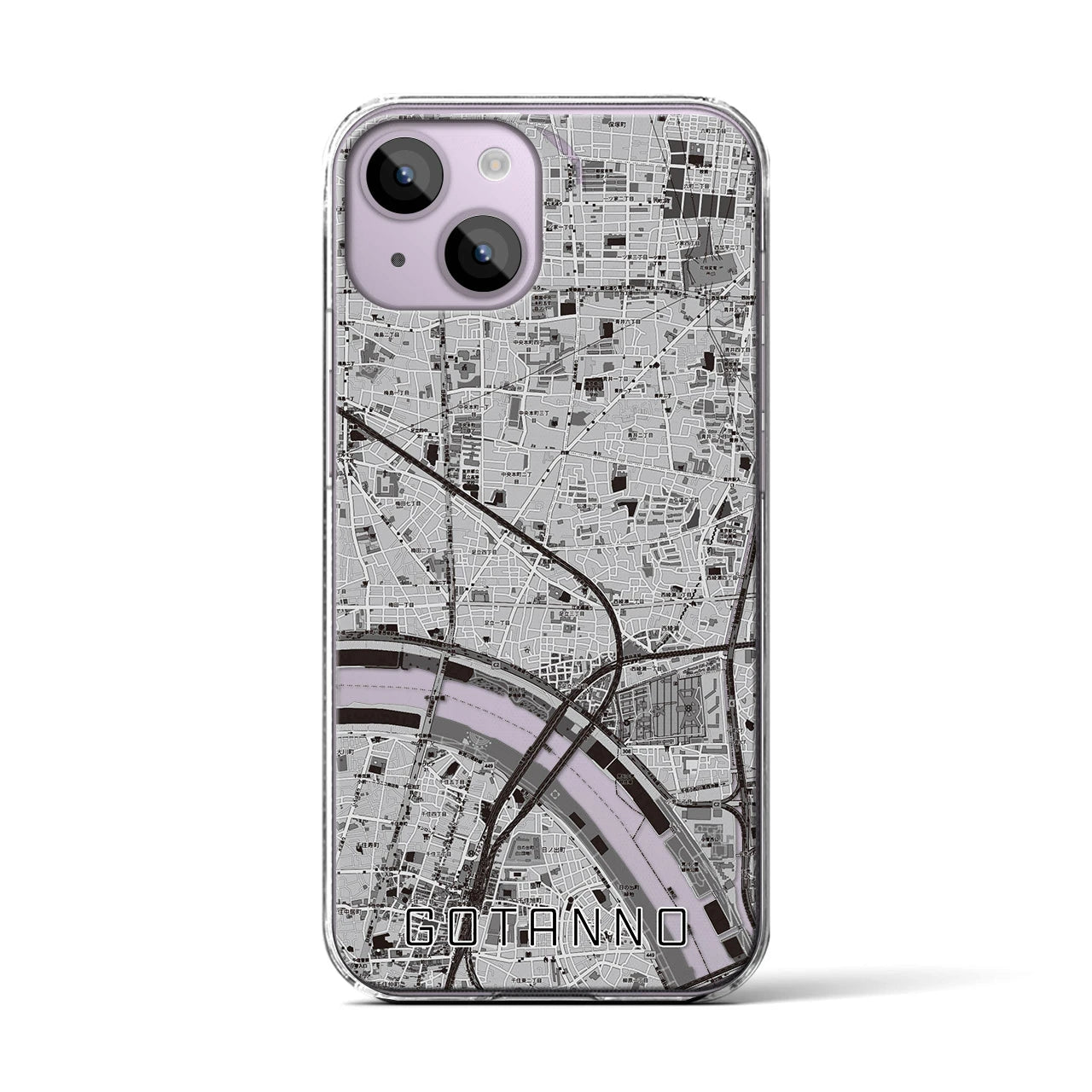 【五反野(東京都)】地図柄iPhoneケース(クリアタイプ)