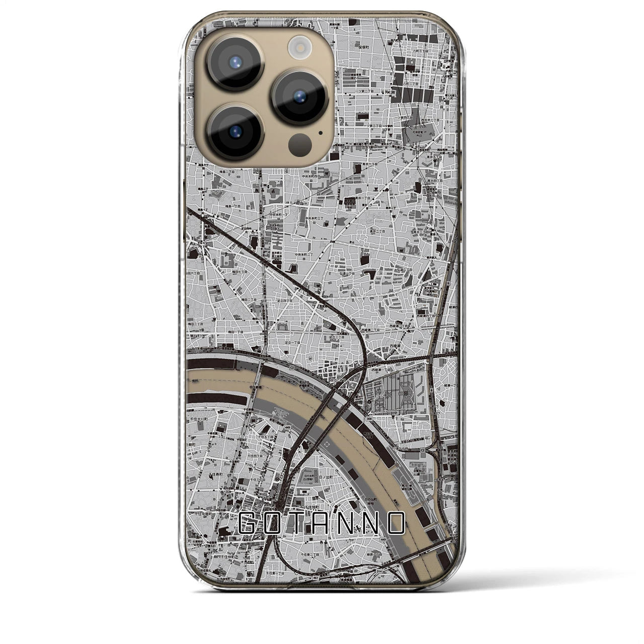 【五反野(東京都)】地図柄iPhoneケース(クリアタイプ)